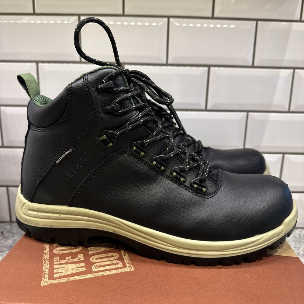 Avenger Mens 11.5 Wide EE Composite Safety Toe Boot Black Waterproof Resistant